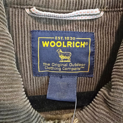 Woolrich Sherpa Fleece Jacket Corduroy Trim Zip Up Size L