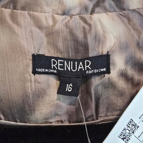 Renuar Belted Rain Jacket Animal Print Lightweight Size 16