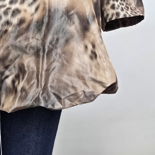 Renuar Belted Rain Jacket Animal Print Lightweight Size 16