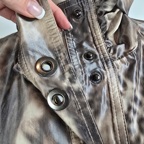 Renuar Belted Rain Jacket Animal Print Lightweight Size 16