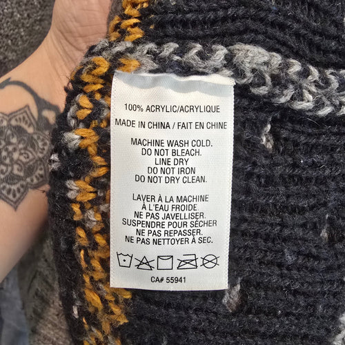 Premium by Kolby Southwestern Cardigan Jacket Size M Grey Aztec Toggle Sweater