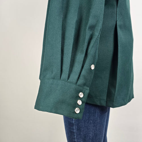 Calberta Western Pearl Snap Size L/XL Green Long Sleeve Vintage Canada Made