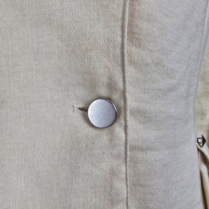 Fashion V.I.P Blazer Cream Linen Wool Jacket Size 8 Made in France Button Front