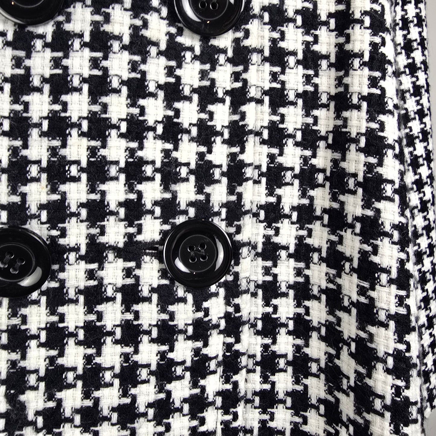 Karen Kane Houndstooth Coat Cape Style Jacket Black White S/M