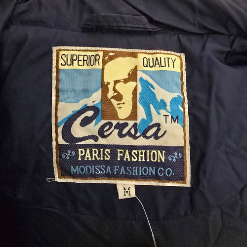 Vintage Cersa Puffer Vest Women’s Blue Quilted Logo Snap Front Size M