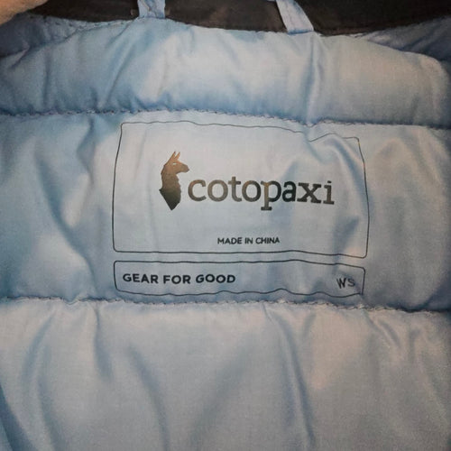 Cotopaxi Down Puffer Vest Size S Colorblock Packable Lightweight Insulated
