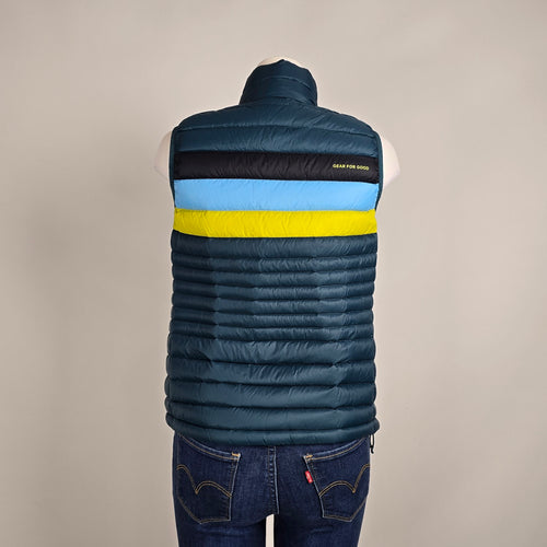 Cotopaxi Down Puffer Vest Size S Colorblock Packable Lightweight Insulated