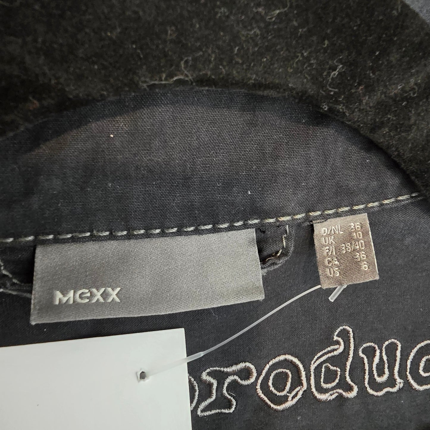 Mexx Black Military Jacket Double Breasted Structured Cotton Blend Size 6