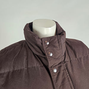 St John’s Bay Brown Puffer Vest Size M Quilted Snap Front Lightweight