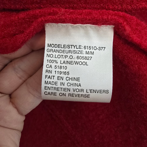 Tribal Red Wool Blazer Textured Collar Statement Jacket Size M