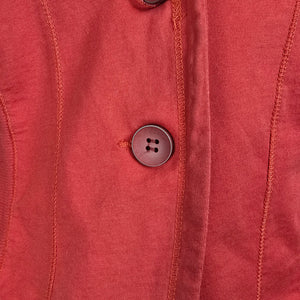 Sandwich Red Fitted Blazer Size M Tailored Stretch Jacket Classic