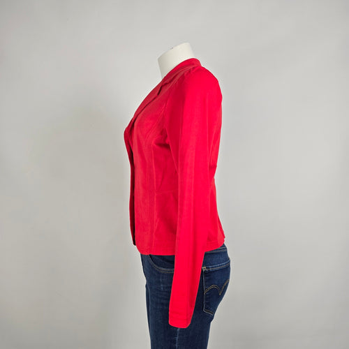 Sandwich Red Fitted Blazer Size M Tailored Stretch Jacket Classic