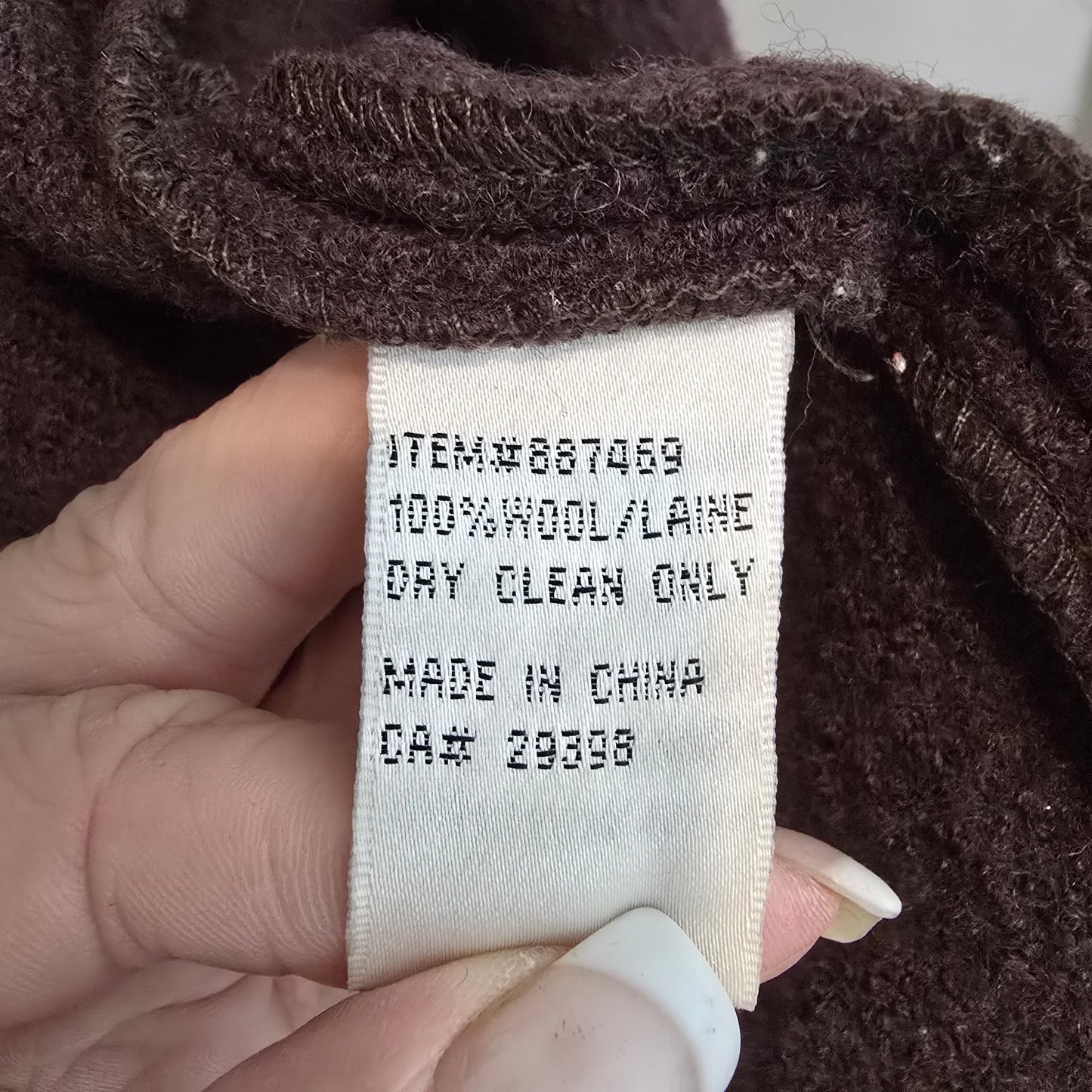 Rino Rossi Brown Wool Blend Jacket Size S Zip Front Minimal Classic Coat