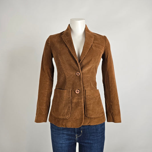 Vintage Tokens Corduroy Blazer Jacket Size XS Brown Cotton Tailored Japan