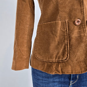 Vintage Tokens Corduroy Blazer Jacket Size XS Brown Cotton Tailored Japan