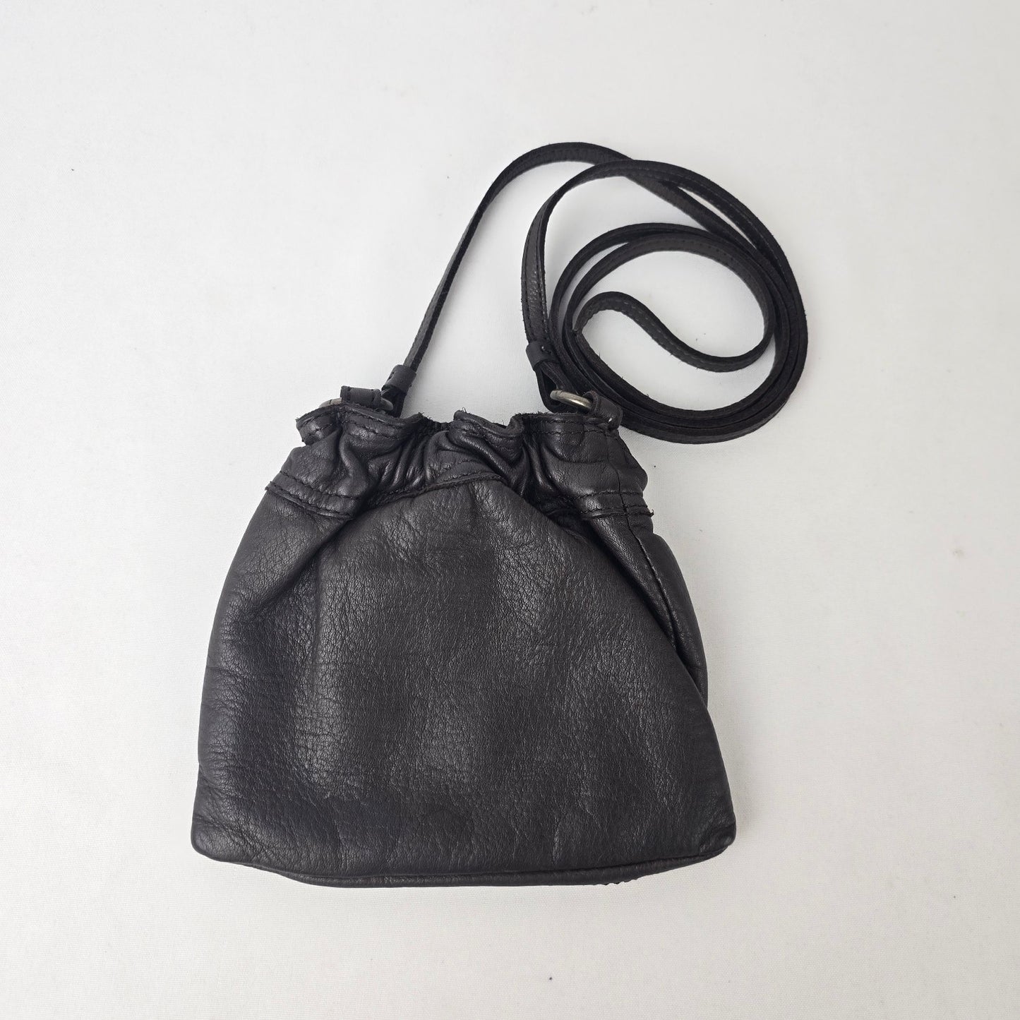 Vintage Old Navy Brown Leather Mini Pouch Crossbody Purse