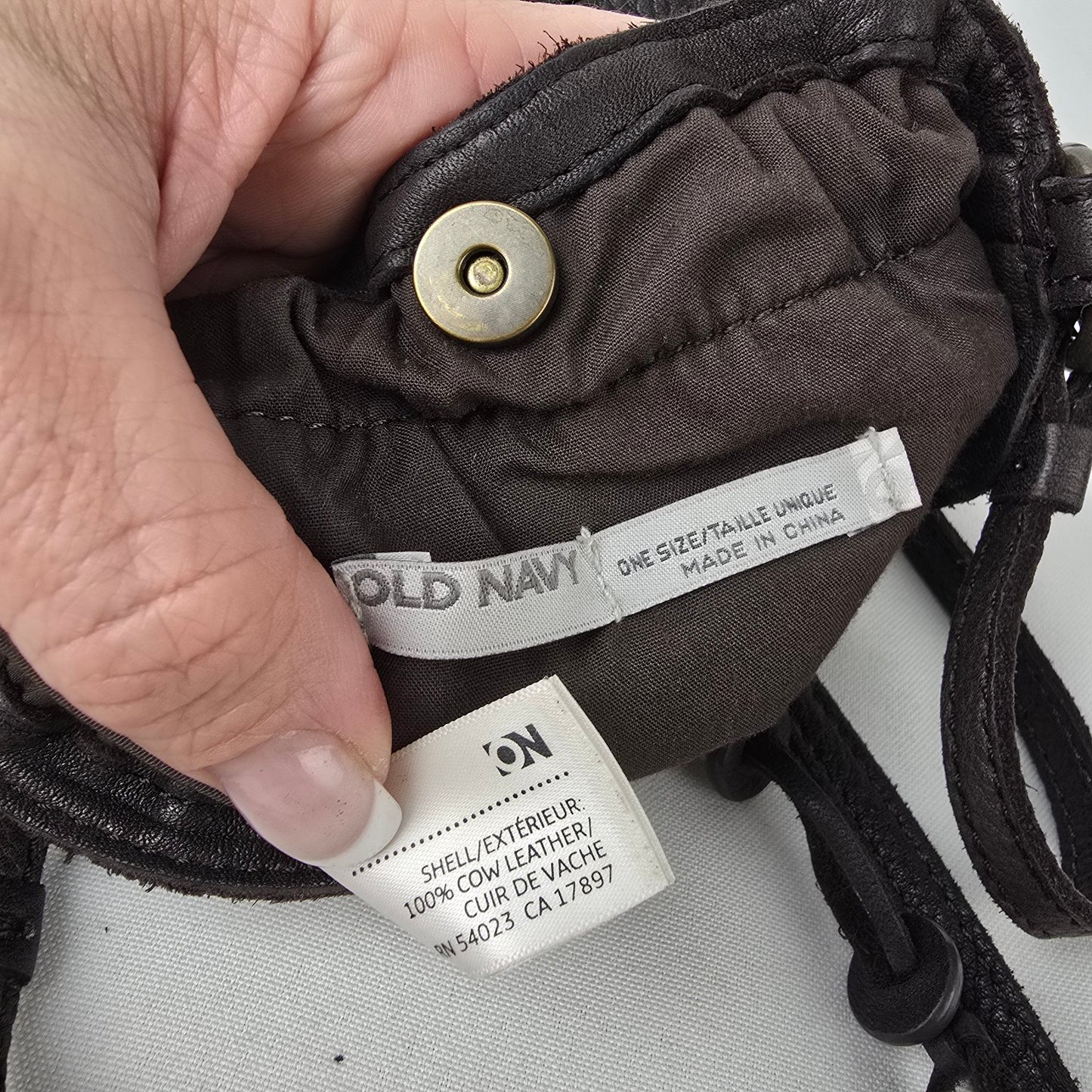 Vintage Old Navy Brown Leather Mini Pouch Crossbody Purse