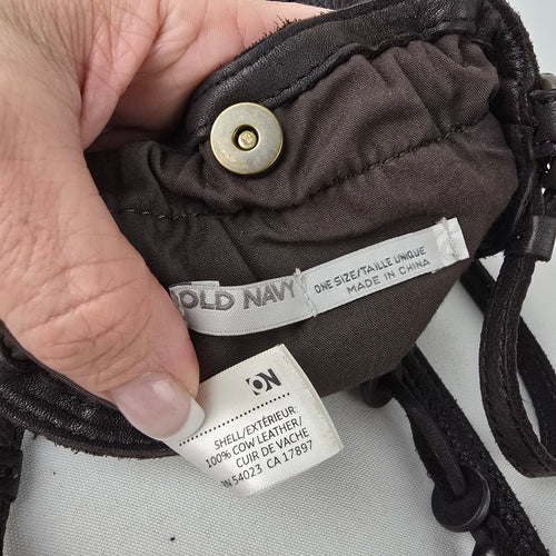 Vintage Old Navy Brown Leather Mini Pouch Crossbody Purse