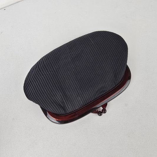 Vintage 1950s Tortoiseshell Lucite Frame Clutch Black Ribbed Evening Bag Kisslock