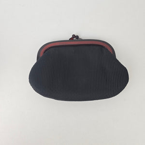 Vintage 1950s Tortoiseshell Lucite Frame Clutch Black Ribbed Evening Bag Kisslock