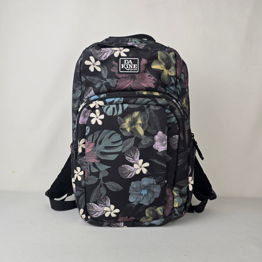 Dakine Floral Backpack Black Multi Pocket School Travel Laptop Bag