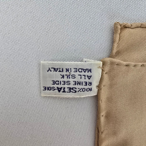 Vintage Burberrys Silk Scarf Made in Italy Equestrian Print Beige Square