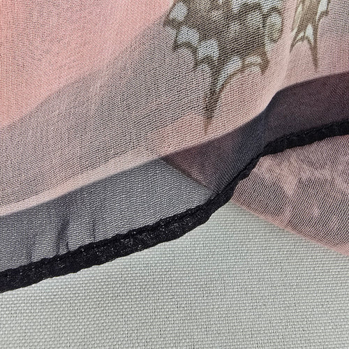 Pink Butterfly Skull Sheer Scarf Goth Edgy Festival Lightweight Wrap