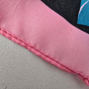 Bright Pink Tropical Floral Satin Scarf Bold Statement Summer Wrap