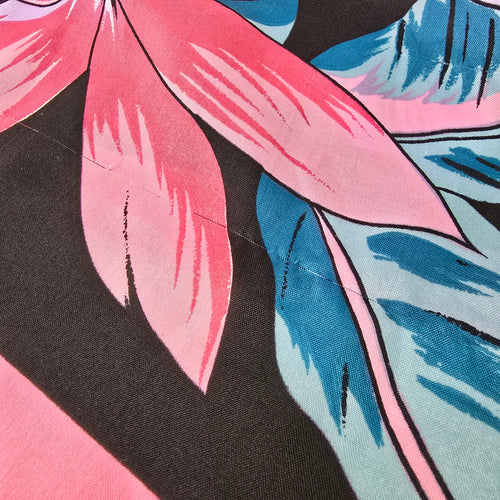 Bright Pink Tropical Floral Satin Scarf Bold Statement Summer Wrap