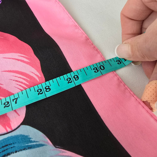 Bright Pink Tropical Floral Satin Scarf Bold Statement Summer Wrap