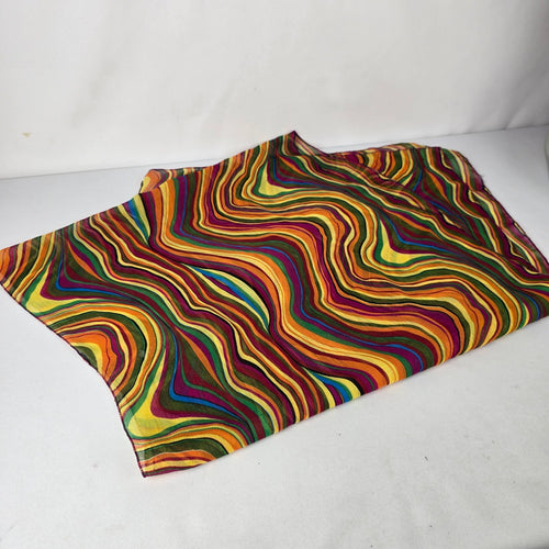 70s Psychedelic Swirl Scarf Retro Boho Festival Colorful Lightweight Wrap