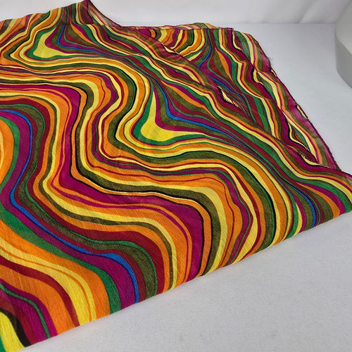 70s Psychedelic Swirl Scarf Retro Boho Festival Colorful Lightweight Wrap