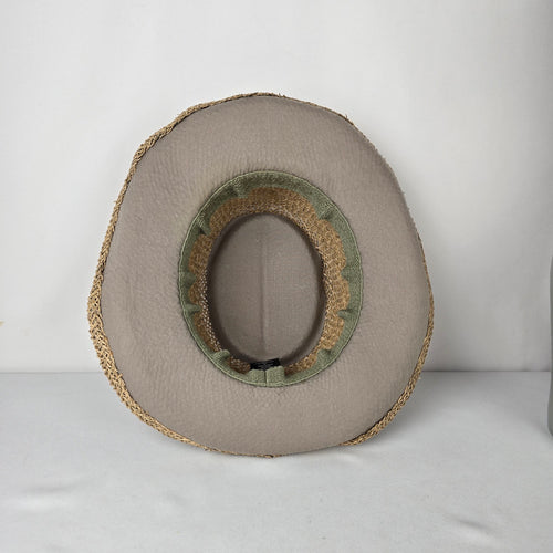 Straw Boater Hat Wide Brim Summer Vacation Neutral Band Seagrass Sun Hat