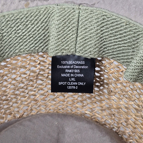 Straw Boater Hat Wide Brim Summer Vacation Neutral Band Seagrass Sun Hat