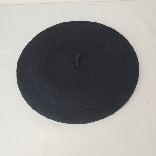 Black Wool Beret Classic French Style Soft Knit Hat Chic Minimalist