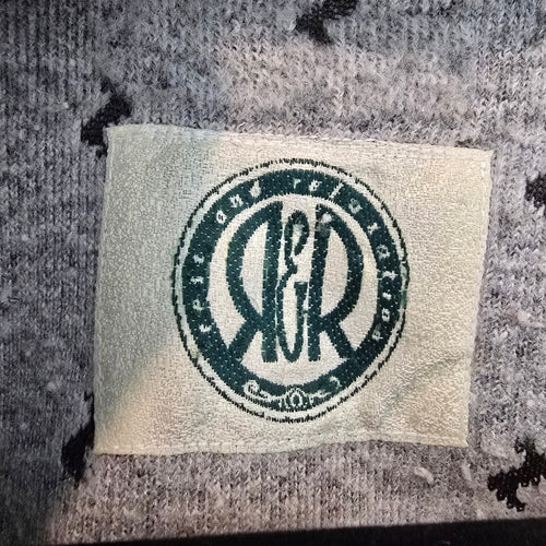 Vintage Rest & Relaxation Sherpa Jacket Size L Cozy Fleece Cabin Print Zip