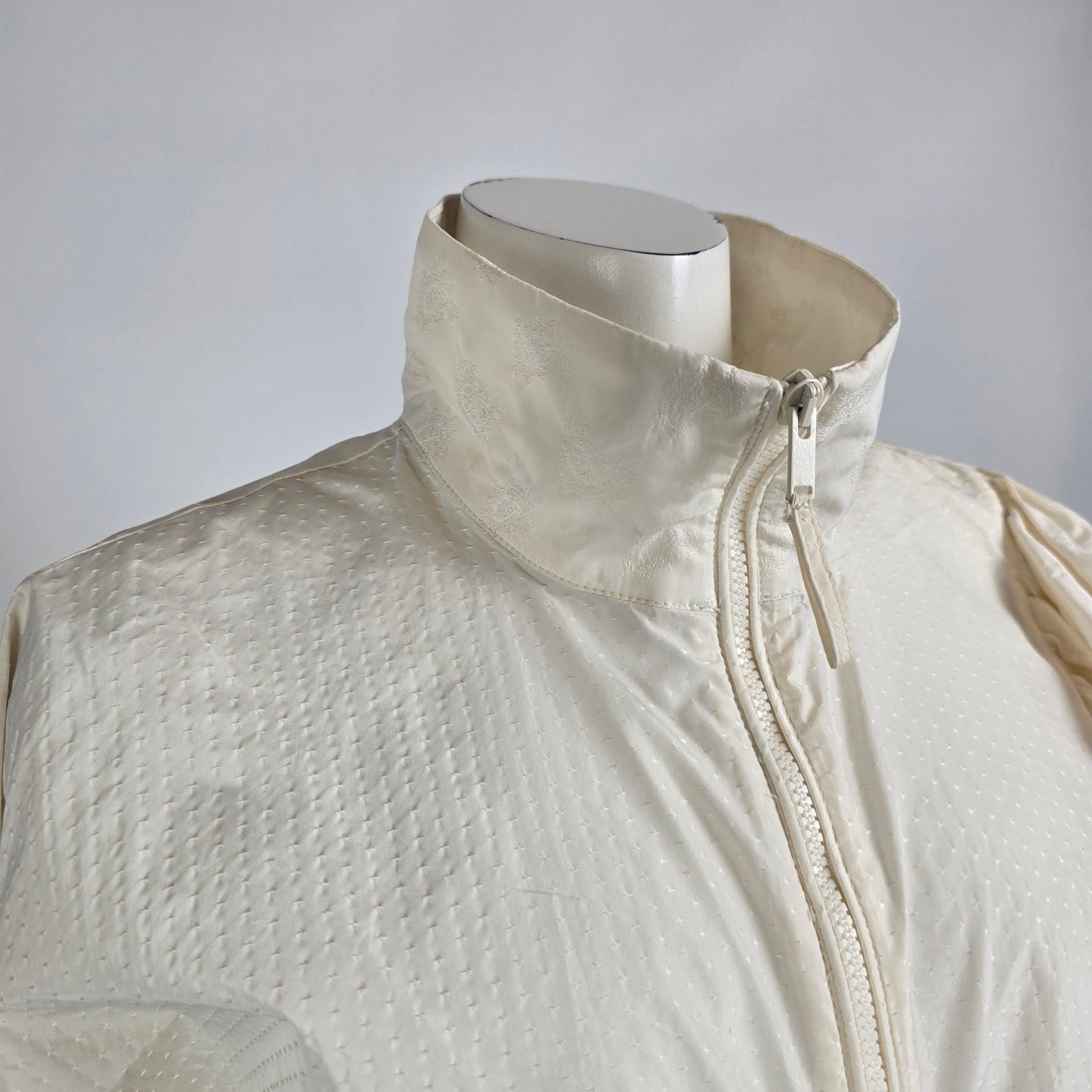 Zara Ruffle Crop Jacket Top Cream Romantic High Neck Light Jacket Size S