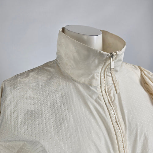 Zara Ruffle Crop Jacket Top Cream Romantic High Neck Light Jacket Size S