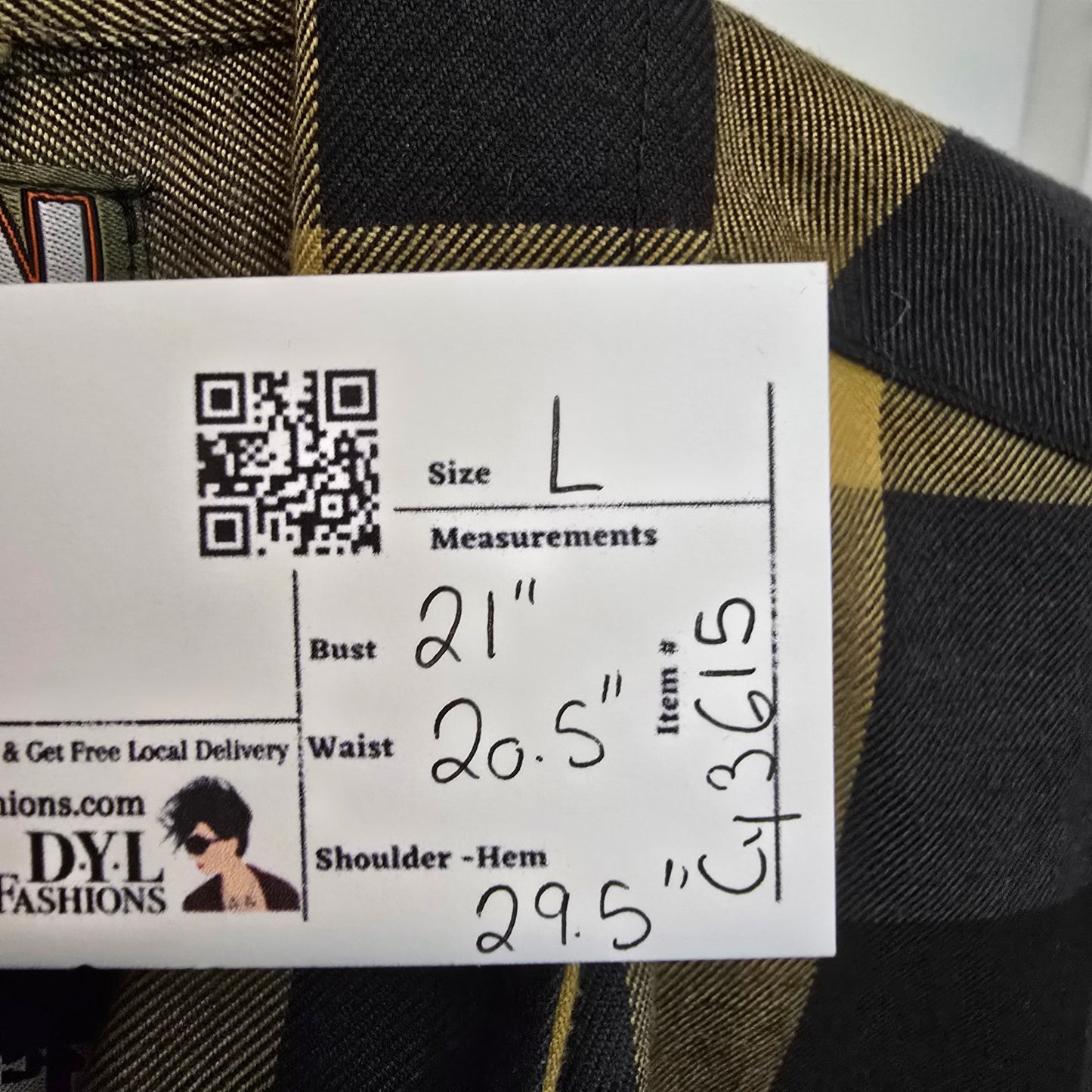 Dixxon Flannel Co The Journey Plaid Shirt Black Mustard Button Up Size L
