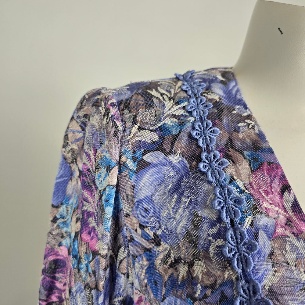 Vintage D’Allaird’s Floral Blazer Size M Made In Canada Lace Trim Statement Jacket