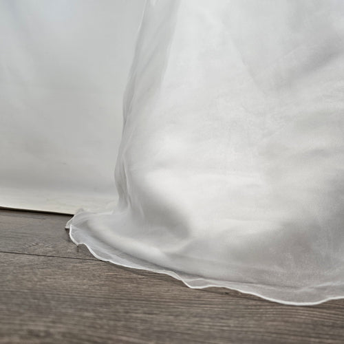 White Satin Bridal Gown Embroidered Cap Sleeve Venus Plus Size Wedding Dress 24W