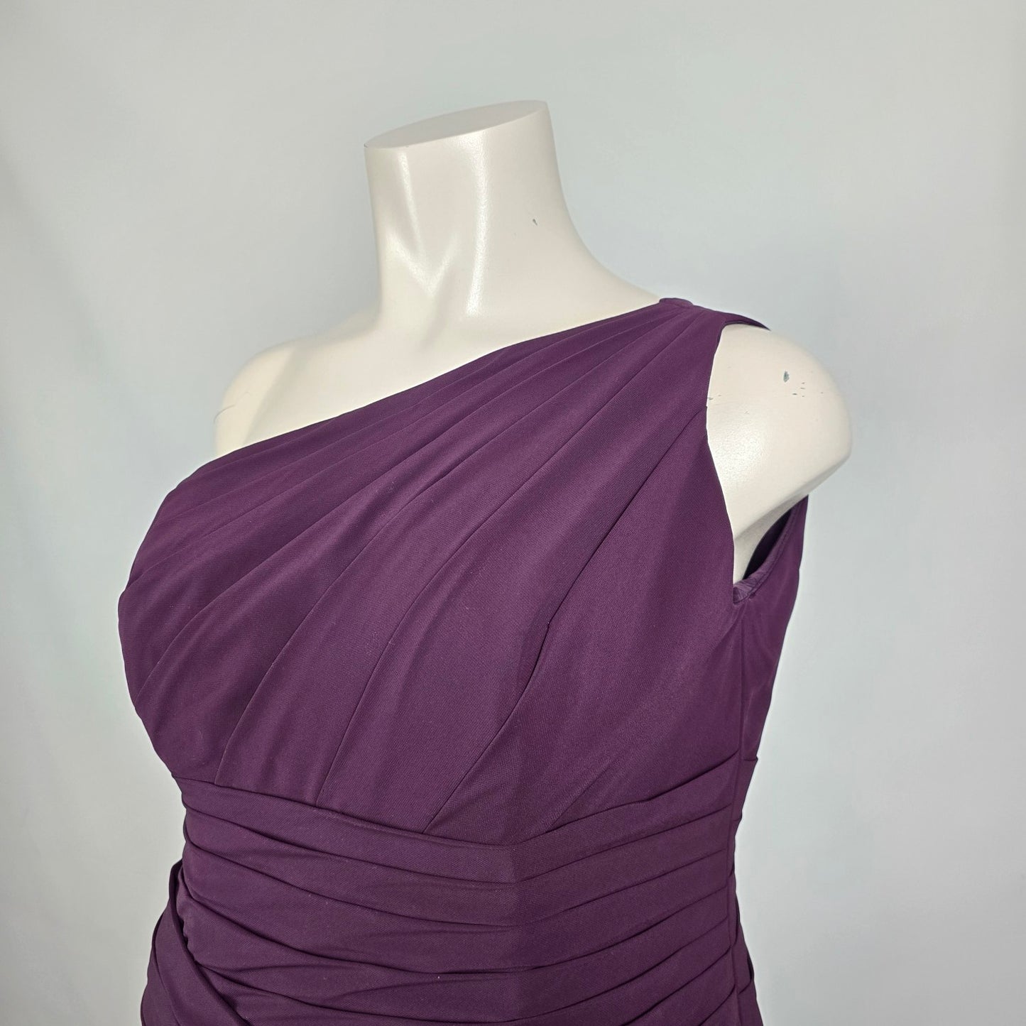 Sorella Vita Plum One Shoulder Bridesmaid Dress Ruched Formal Gown Size L/XL