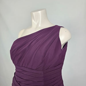 Sorella Vita Plum One Shoulder Bridesmaid Dress Ruched Formal Gown Size L/XL