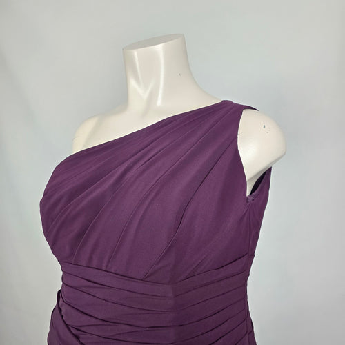 Sorella Vita Plum One Shoulder Bridesmaid Dress Ruched Formal Gown Size L/XL