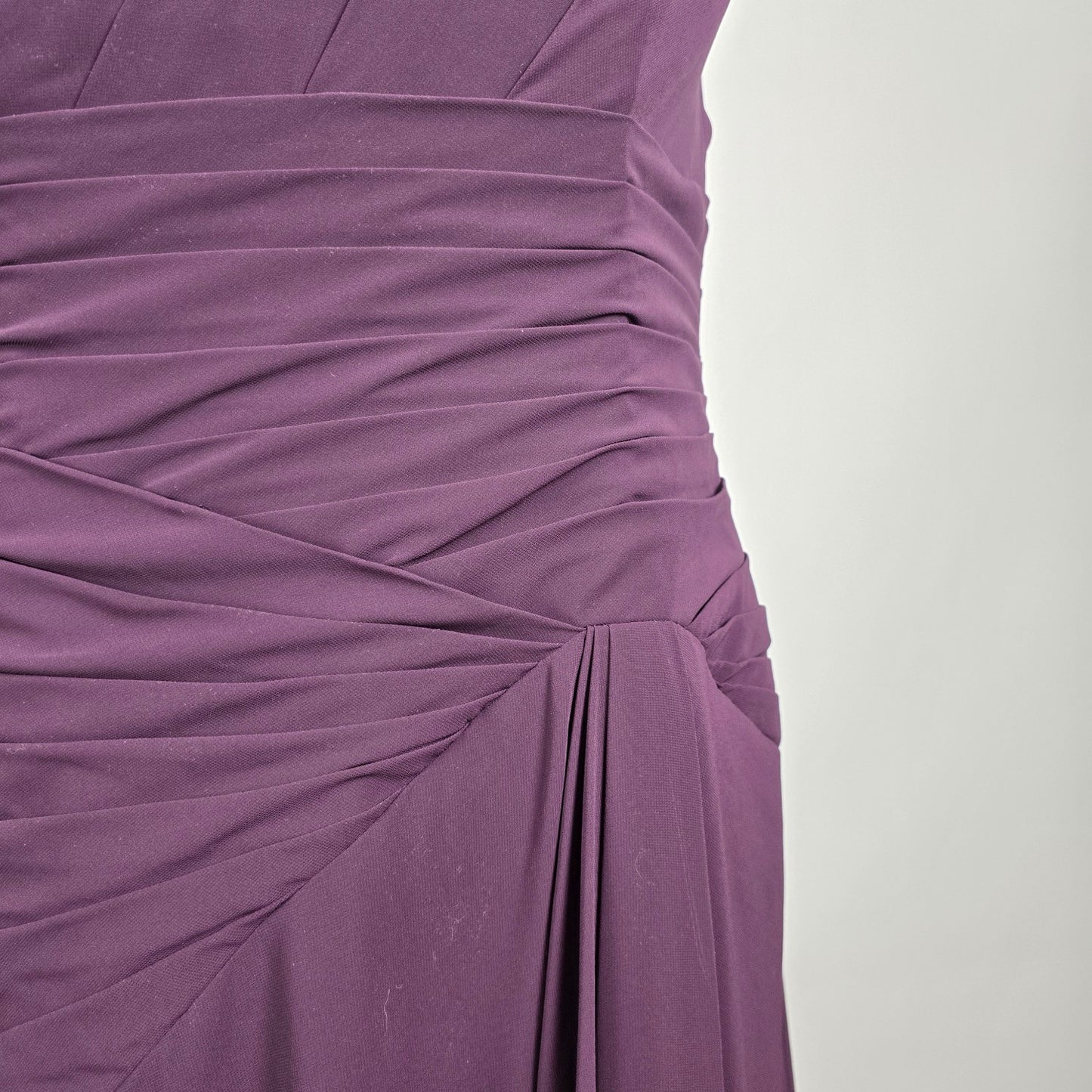 Sorella Vita Plum One Shoulder Bridesmaid Dress Ruched Formal Gown Size L/XL