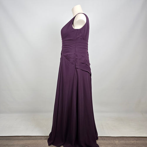 Sorella Vita Plum One Shoulder Bridesmaid Dress Ruched Formal Gown Size L/XL