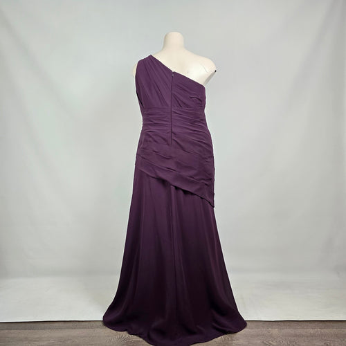 Sorella Vita Plum One Shoulder Bridesmaid Dress Ruched Formal Gown Size L/XL