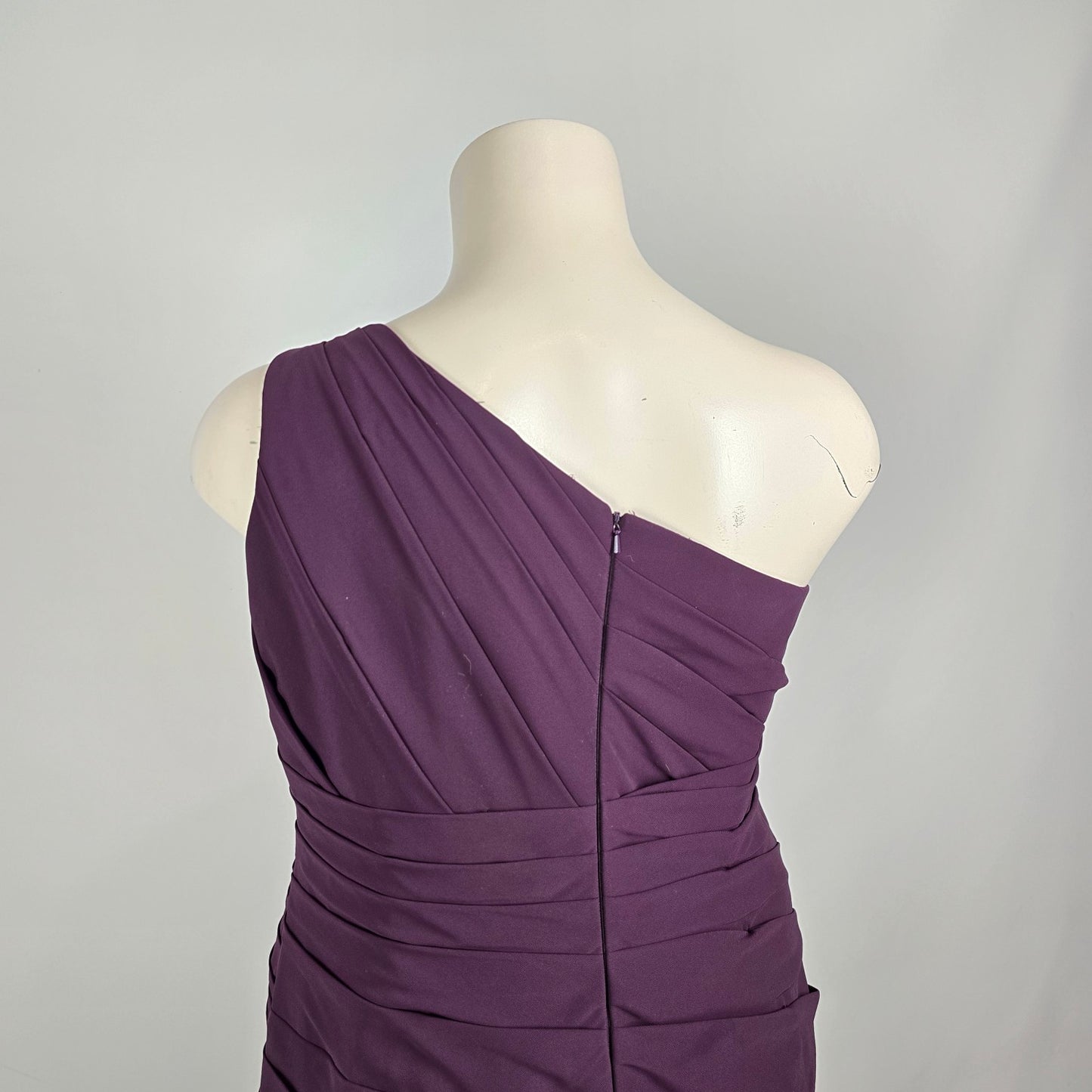Sorella Vita Plum One Shoulder Bridesmaid Dress Ruched Formal Gown Size L/XL