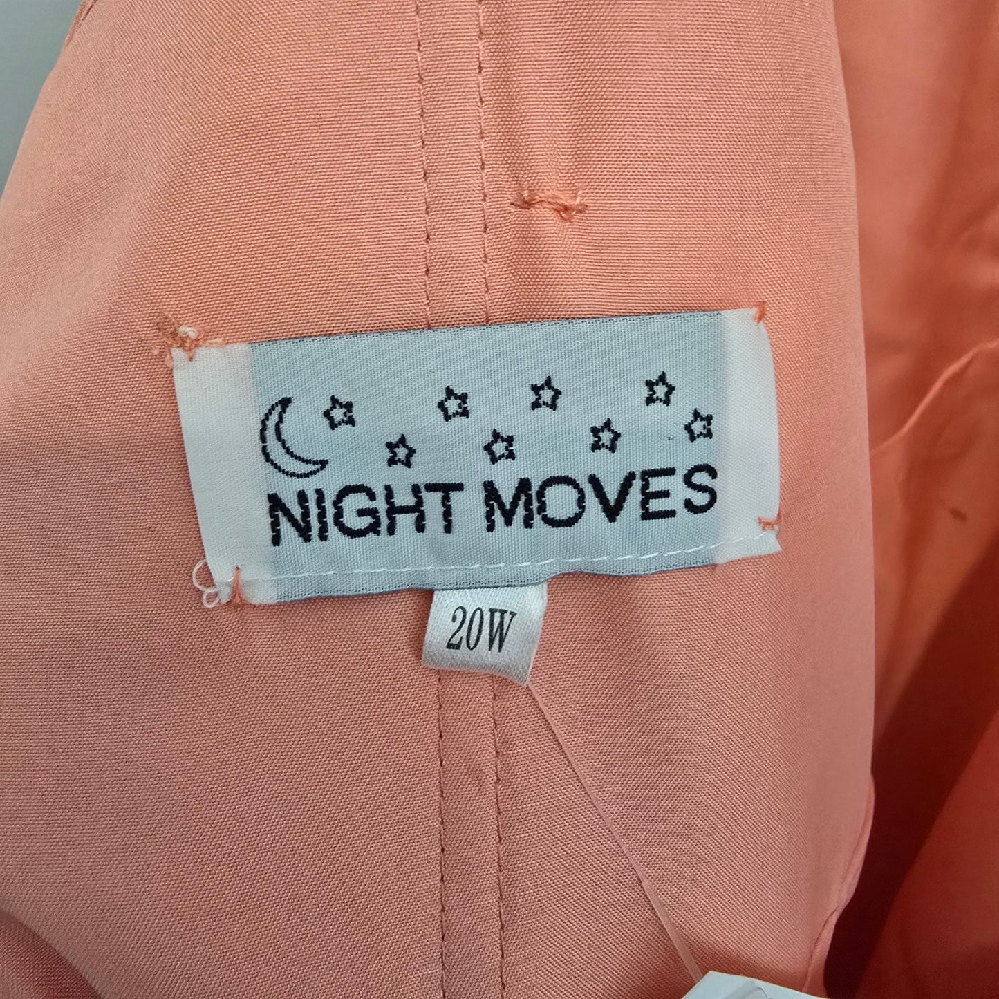 Night Moves Coral Chiffon Evening Gown Size 20W Beaded Formal Dress Flowy & Elegant