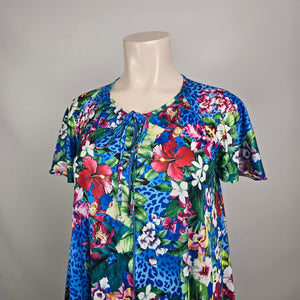 Vintage Tropical Floral Maxi Dress Kaftan One Size – Bold Resort Style